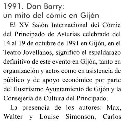 DAN BARRY EN GIJÓN, 1991